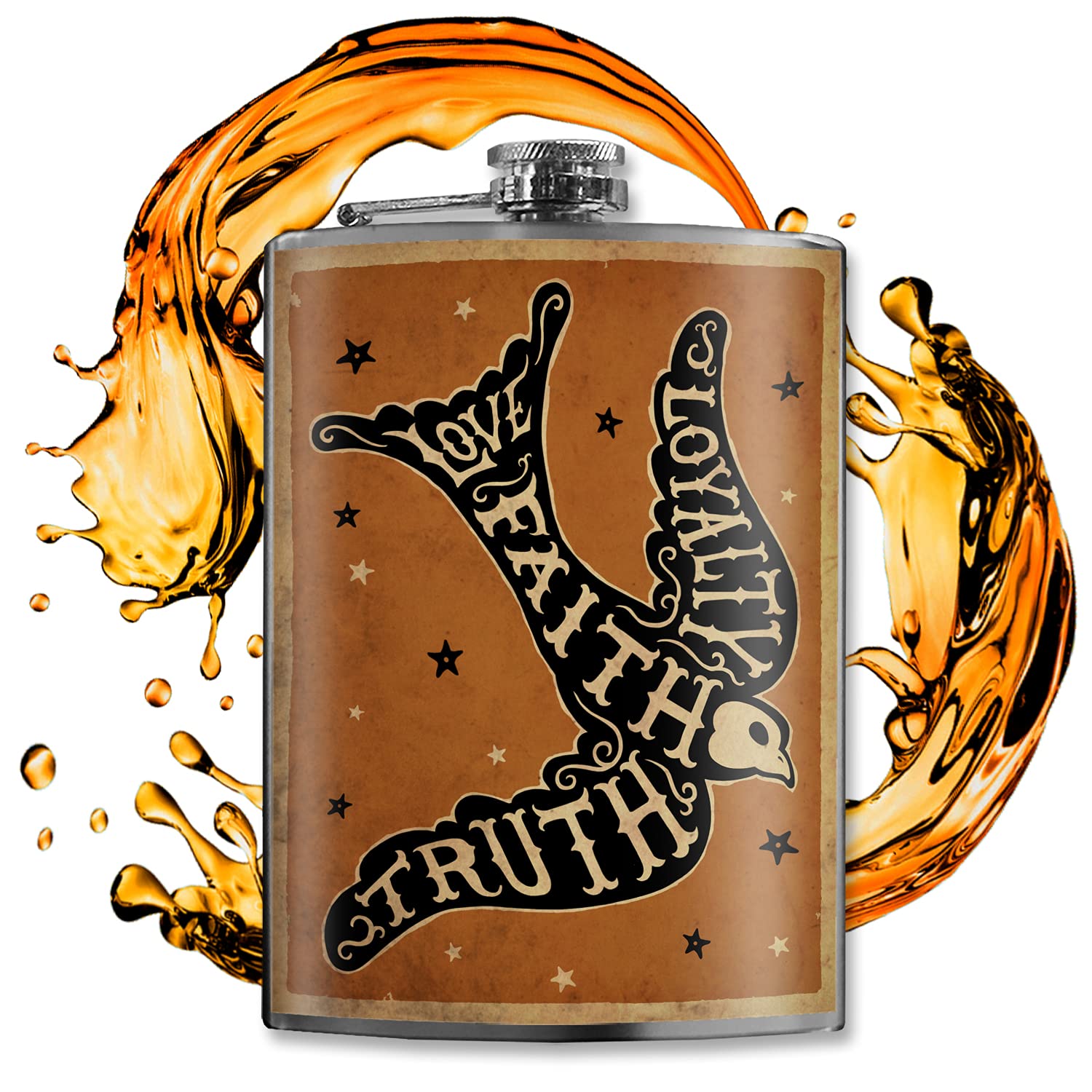 Premium 8 Oz Stainless Steel Hip Flask for Whiskey & Liquor - Leakproof Travel Flask with Gift Box - Easy to Clean & Durable - 3.75