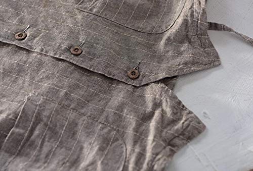Lazutom Men's Summer Sleeveless Cotton Linen Vest - Breathable Casual Waistcoat for Beach, Travel & Outdoor Activities