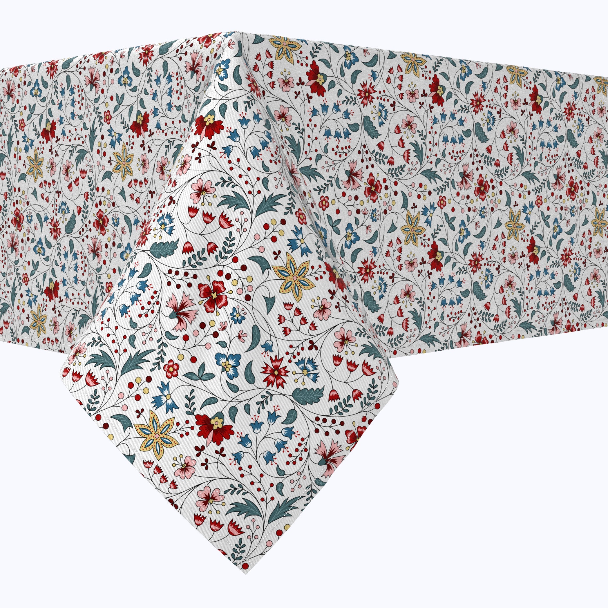 Botanical Doodles Tablecloths - Elegant Floral Printed Table Cover for Dining Room, Kitchen, Party & Outdoor Picnic Decor