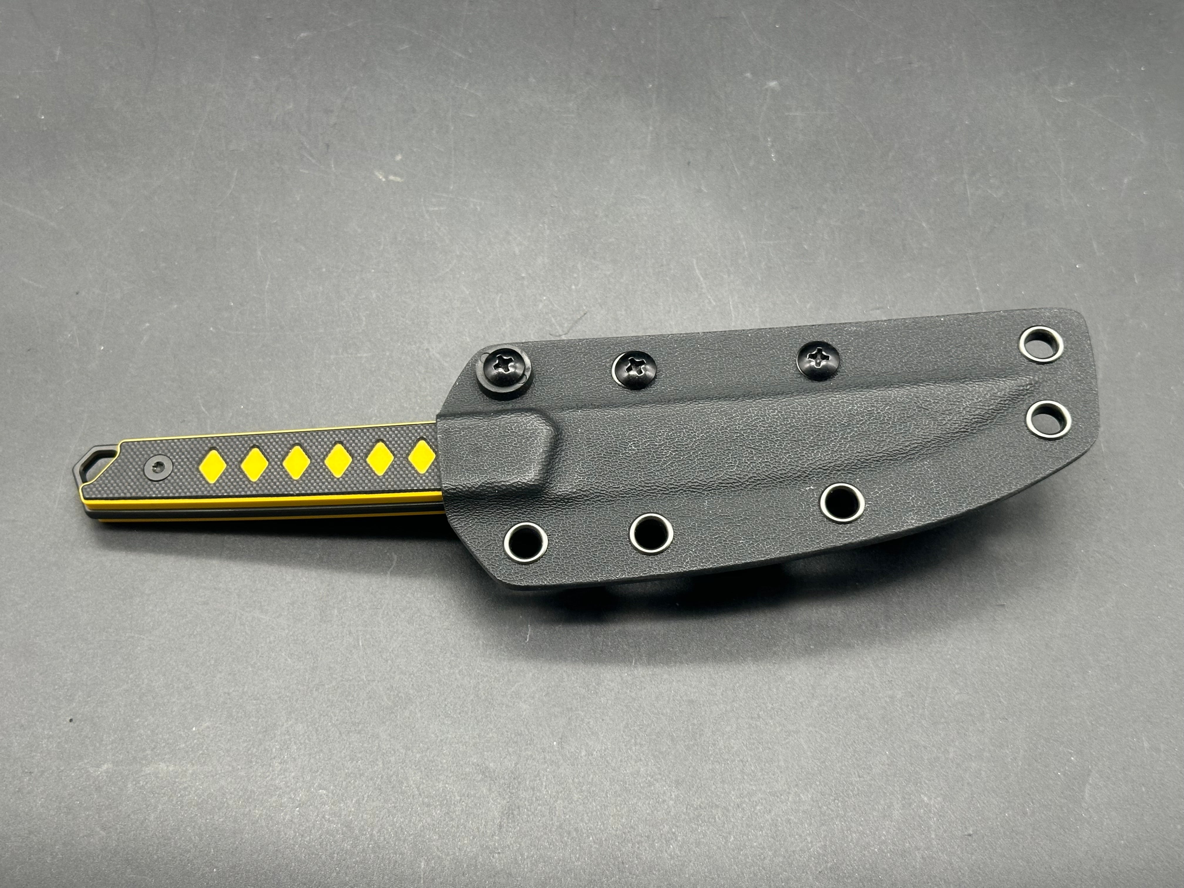 KIZER KWAIKEN Folding Pocket Knife - Black/Yellow G10 Handle with Nitro-V Plain Black Blade | EDC, Outdoor Camping, Hiking & Survival Tool