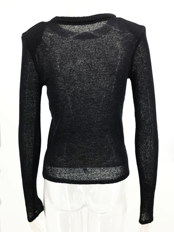 Stylish Hollow Knit Sweater for Women - Lightweight Autumn Cardigan for Casual Wear & Layering