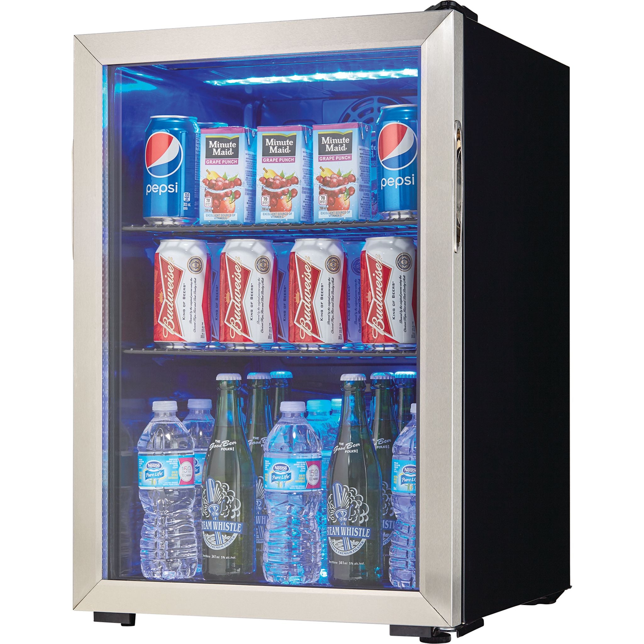 Danby DBC026A1BSSDB Stainless Steel Beverage Cooler - Compact Mini Fridge for Beer, Wine & Soda - Perfect for Home, Office, Bar or Party Use
