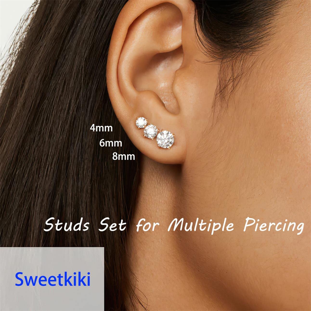 6 Pairs Surgical Steel Hypoallergenic Earrings Set - 14K Gold Plated Huggie Hoops & CZ Stud Earrings for Cartilage, Helix, Lobe Piercings | Lightweight, Dainty Jewelry for Everyday Wear, Parties & Gifts