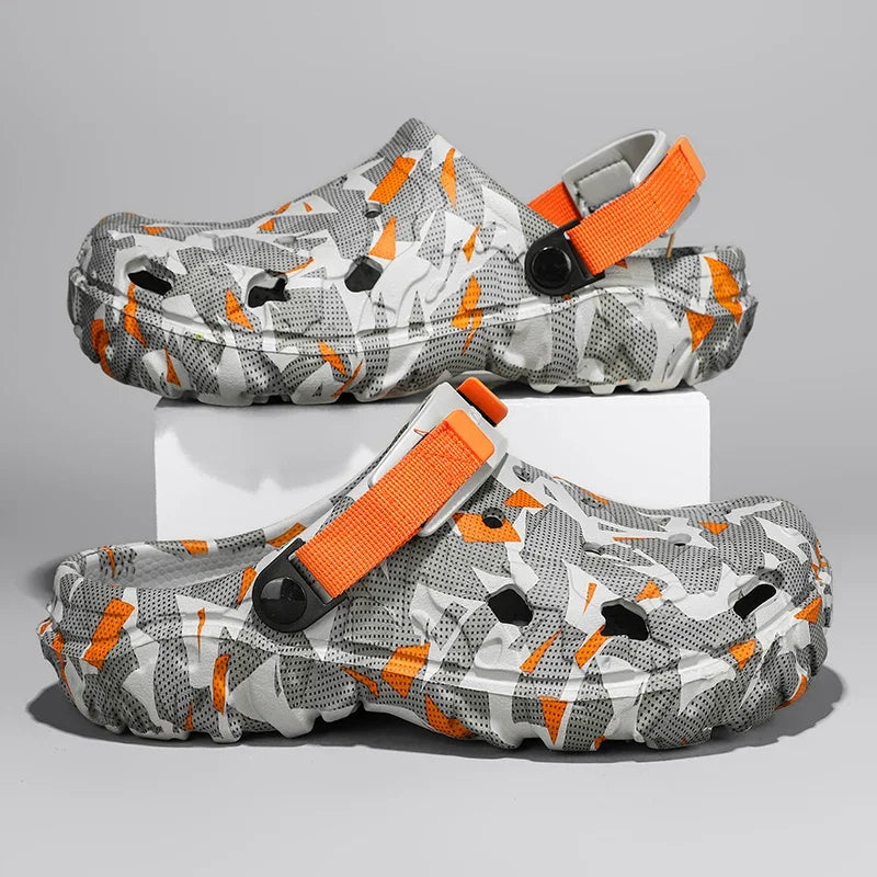 **Men's Comfortable EVA Slides - Lightweight Garden Slippers, Flat Sandals for Summer | Size 46-47 | Breathable Hole Design for Home, Outdoor & Beach Wear**