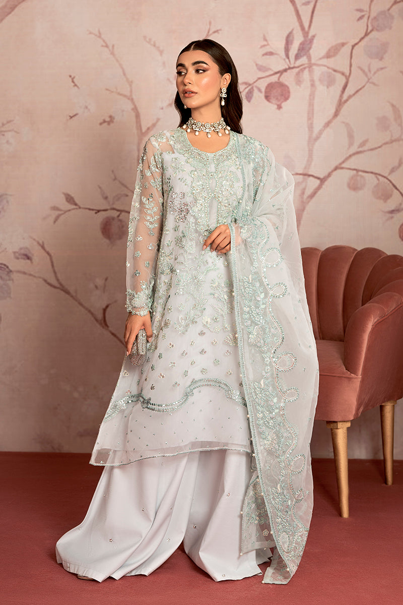 MAH JABEEN 3-Piece Organza Embroidered Pret Dress Set - Elegant Formal Wear for Weddings, Parties & Special Occasions