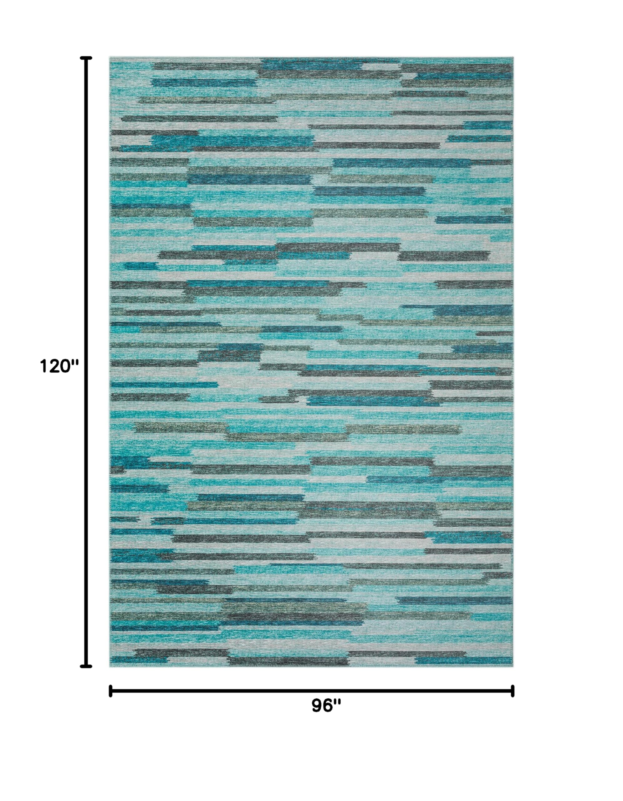 Addison Rugs Yuma AYU38 Turquoise 8' x 10' Area Rug - Soft & Durable for Living Room, Bedroom & Home Decor