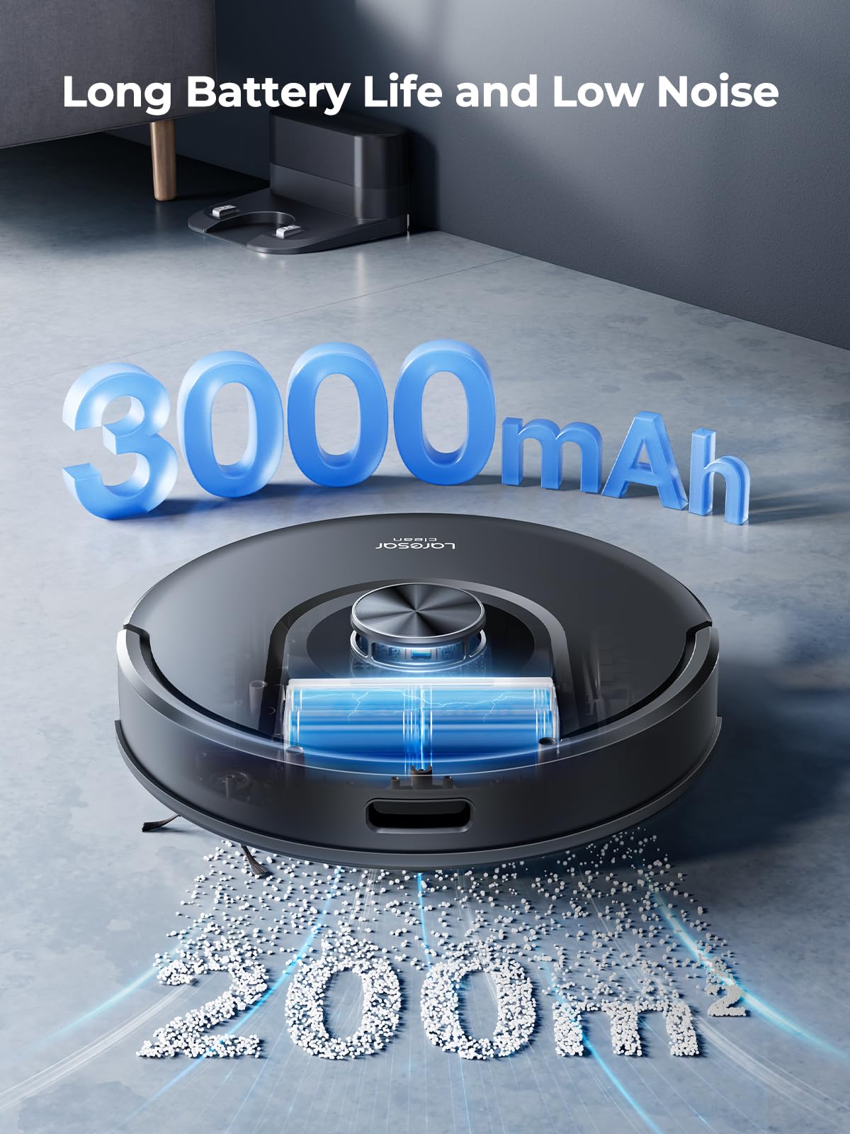 Smart Robot Vacuum and Mop Combo 5000Pa with LiDAR Navigation - 3-in-1 Self-Charging Robotic Cleaner with Auto Carpet Boost, App & Voice Control - Perfect for Pet Hair, Hardwood Floors & Large Homes (5 Maps Storage) - Ideal for Daily Cleaning, Pet Owners & Busy Families