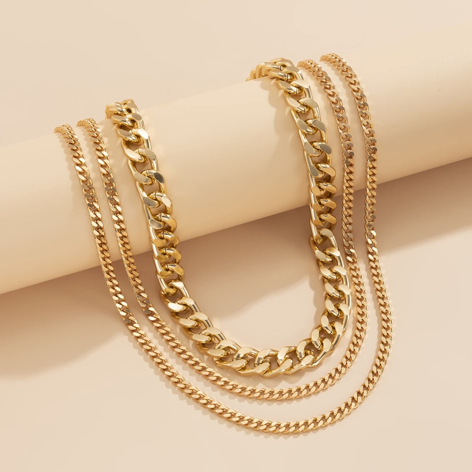 Trendy 3 Layer Necklace for Women - Punk Retro Horse Tooth Chain Design, Unique Layered Necklace Jewelry for Girls & Teens | Perfect for Thanksgiving Gifts, Party Wear & Everyday Fashion Accessories