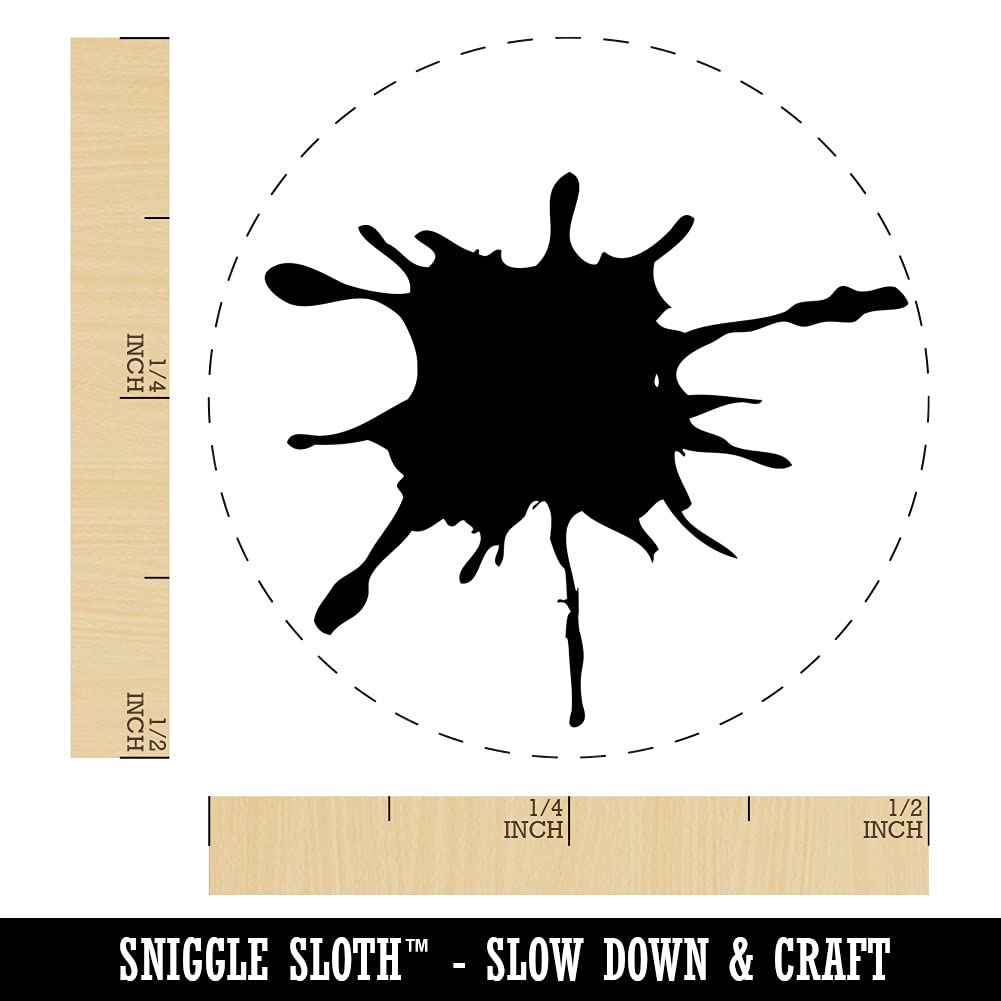 1/2 Inch Mini Red Ink Splatter Self-Inking Rubber Stamp - Perfect for Crafting, Planner Decoration, Scrapbooking & DIY Projects