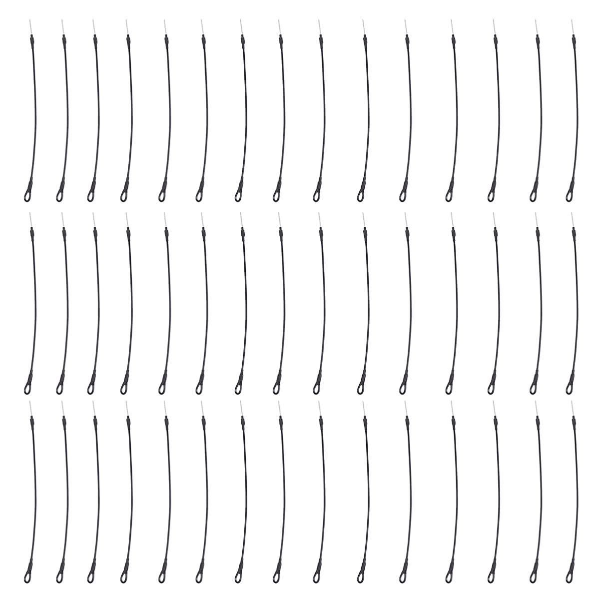 Stainless Steel Lanyard Cable - 100pcs Black Safety Ropes for Anti-Shoplifting Tags - Retail Security Use