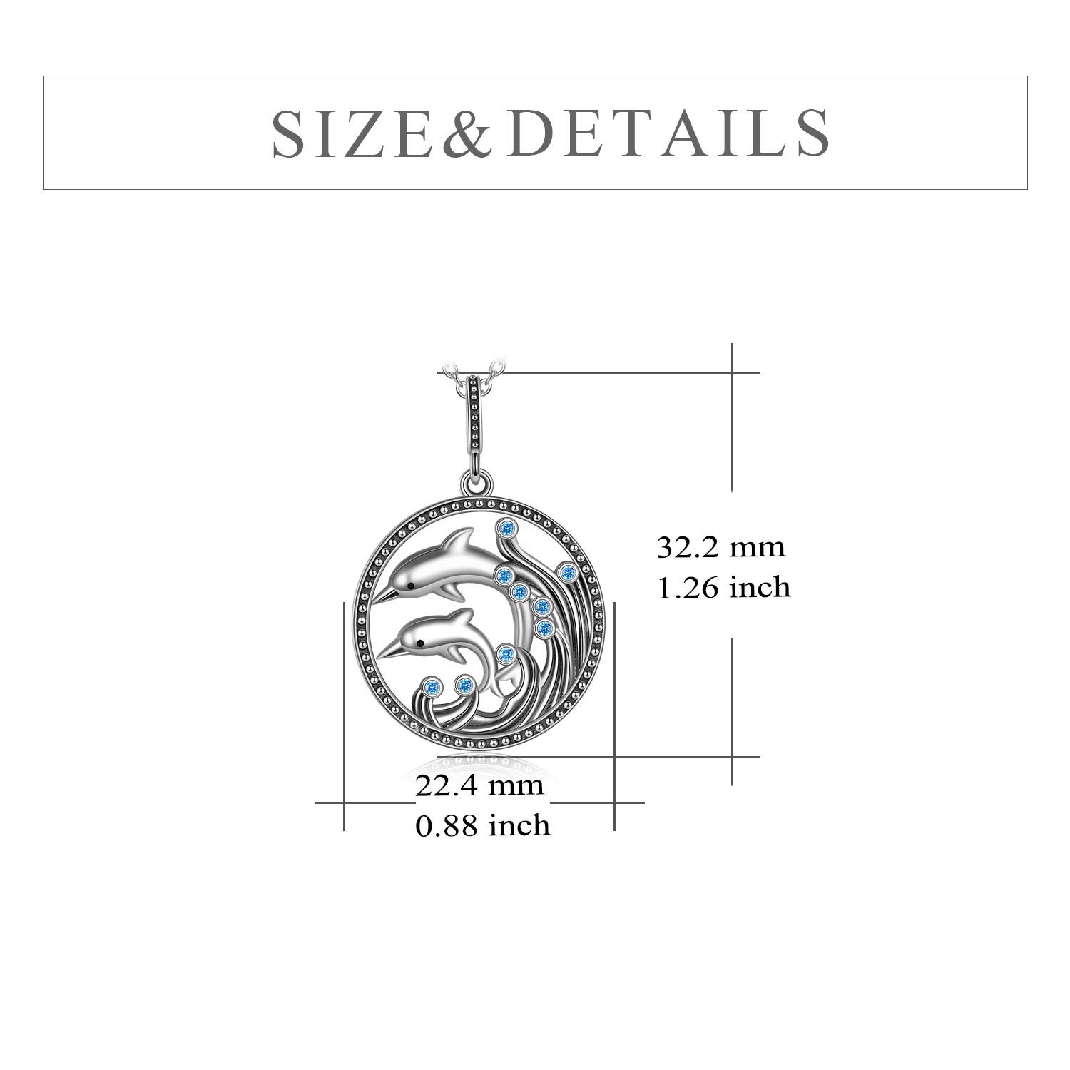 TIGER RIDER Sterling Silver Dolphin Necklace for Women - Ocean Wave Pendant Jewelry Gift for Mom, Birthday, Anniversary | Perfect for Beach Vacations, Mother's Day & Everyday Wear