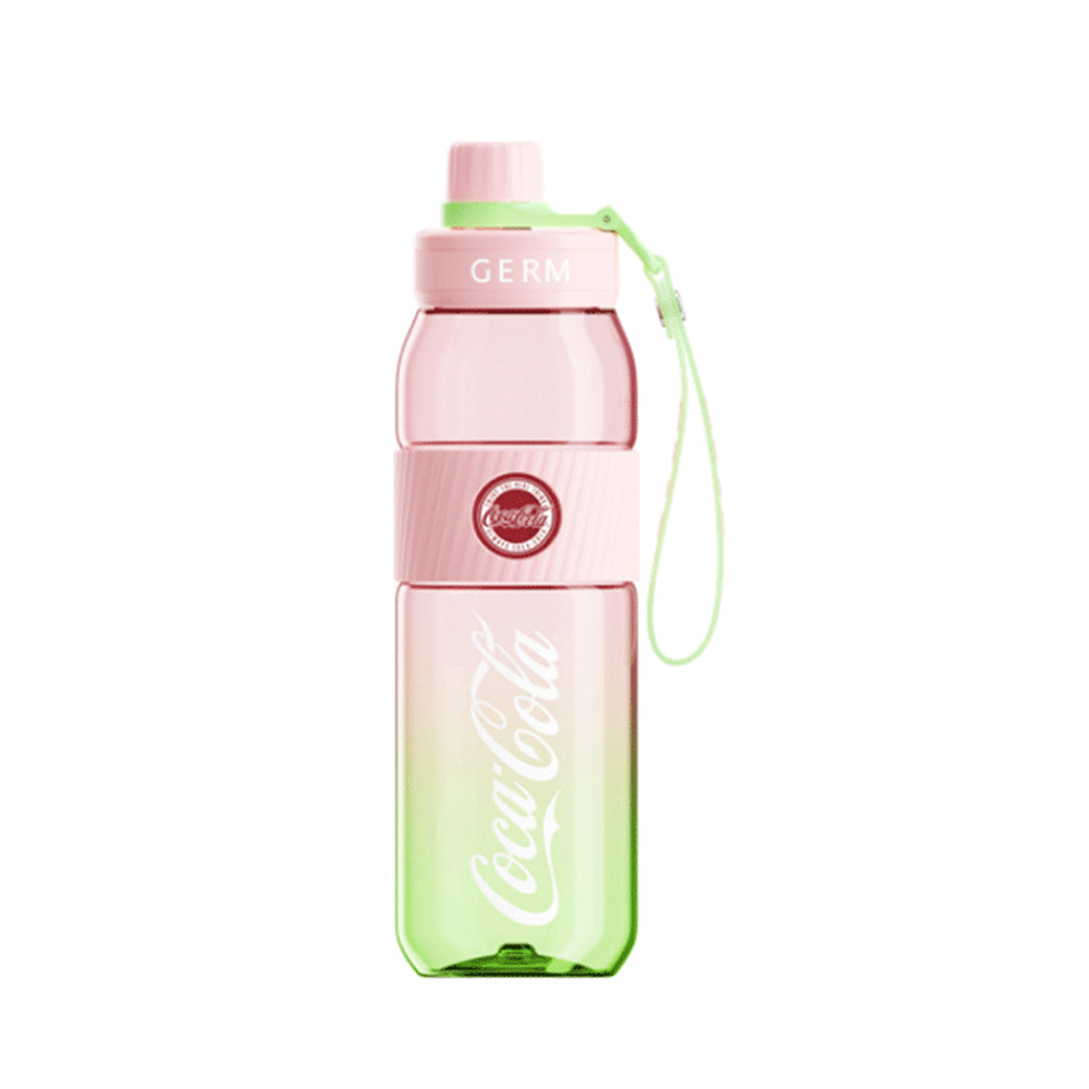 GERM x Coca Cola Tritan Gradient Sports Water Bottle 700ml - BPA Free, Leak Proof, Durable for Gym, Hiking & Outdoor Activities - Lime Pink Color