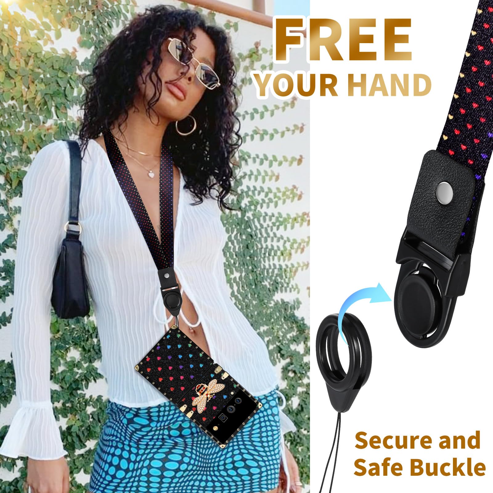 Samsung Galaxy Z Flip 3 Case with Ring Stand - Stylish Bee Design for Women | Perfect for Work & Travel