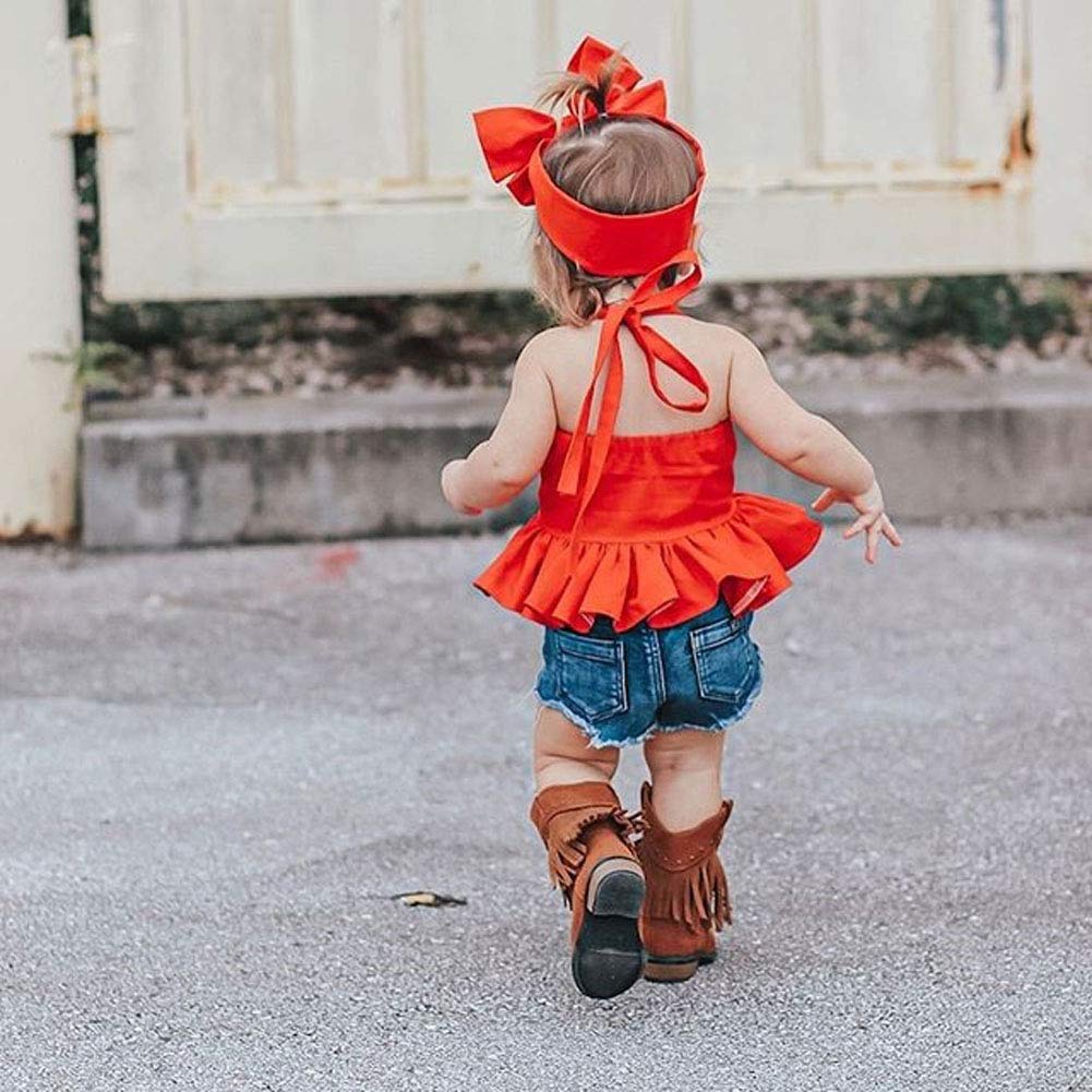 Toddler Baby Girls Denim Outfits - Sleeveless Vest Top & Ripped Jean Shorts Set | Summer Casual Wear for Playdates & Outdoor Activities