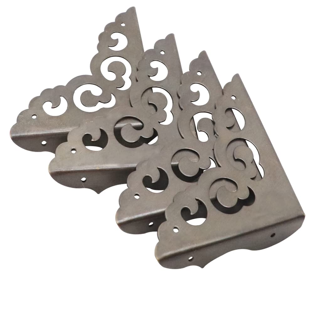 Metal Edge Safety Furniture Corner Protector - 4 Pack Antique Bronze Corner Guards for Baby Proofing & Home Safety - Ideal for Tables, Counters & Sharp Edges