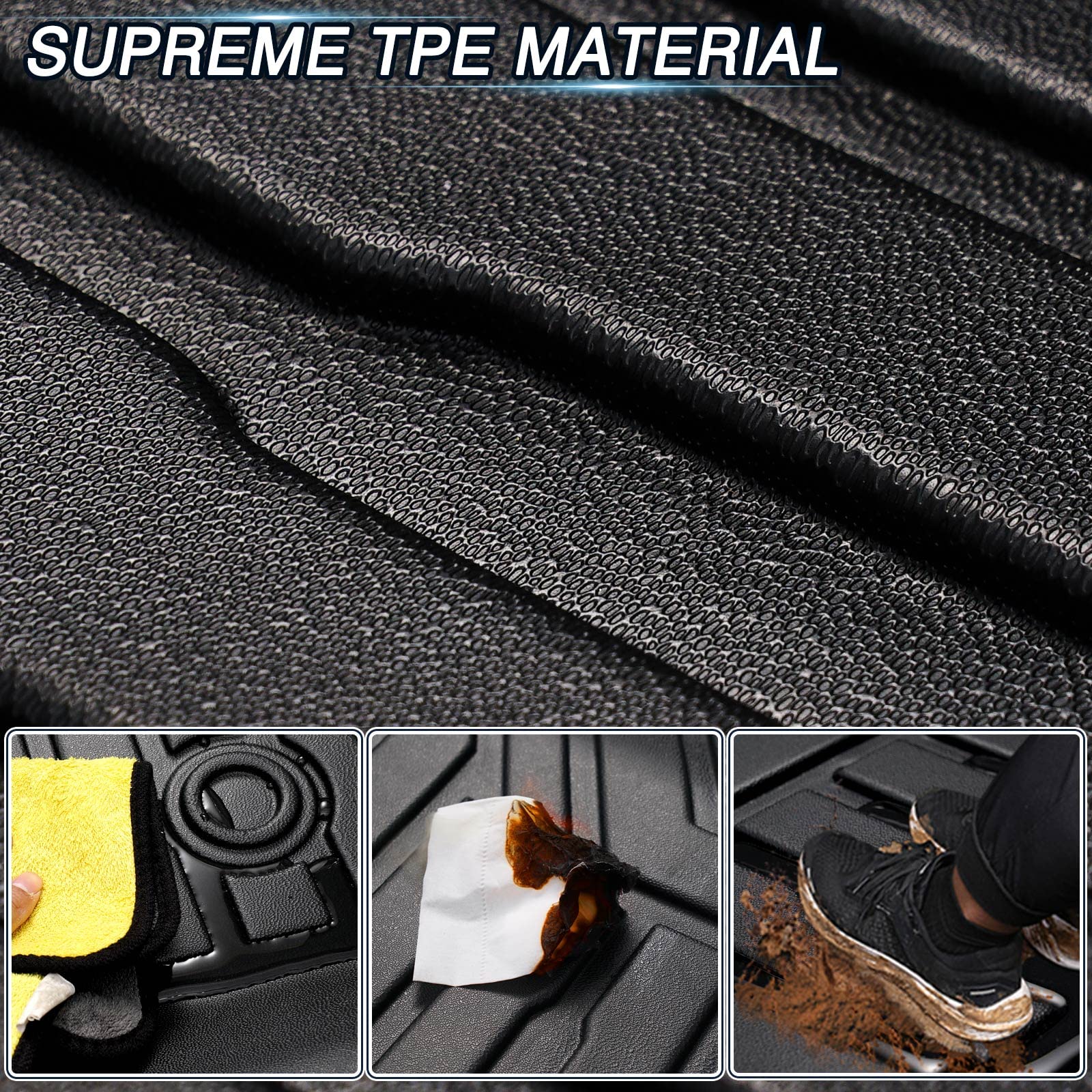 **Jeep Wrangler TJ Floor Mats (1997-2006) - Heavy Duty TPE All-Weather Protection, Front Row Liners with Electronic Pattern (2-Piece Set, Black) - Perfect for Off-Roading, Daily Commuting & Extreme Weather Conditions**