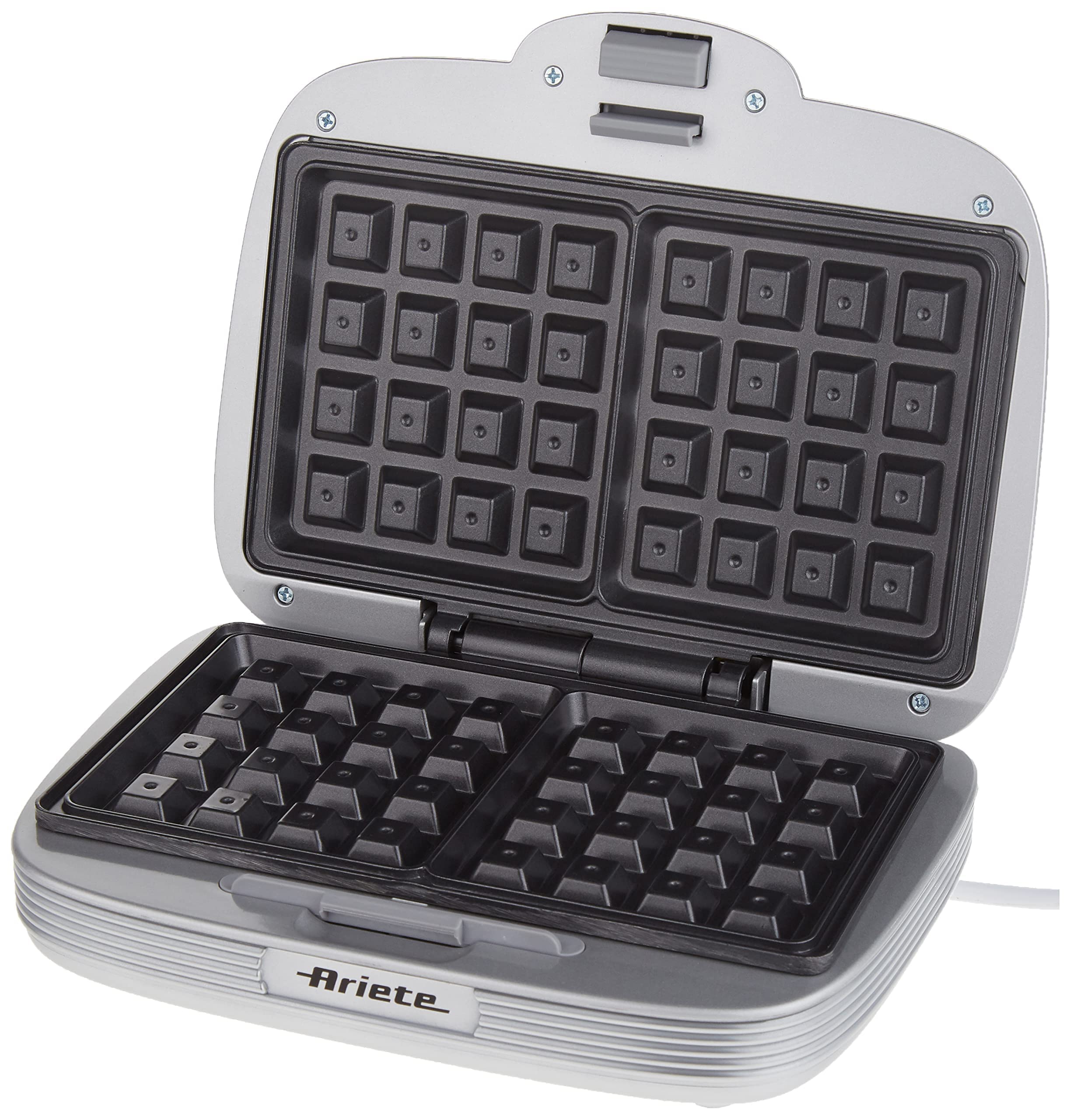 Ariete 1973 Non-Stick Waffle Maker 700W - Electric Waffle Iron with Removable Plates - Blue - Perfect for Breakfast, Brunch & Party Snacks