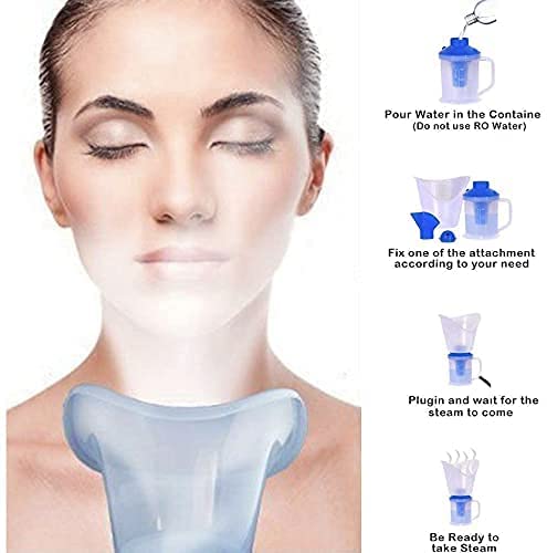 FYCAN 3-in-1 Facial Steamer & Vaporizer for Face, Nose & Cough Relief - Portable Steam Inhaler Machine with Nozzle for Adults & Kids - Perfect for Cold Relief, Sinus Congestion & At-Home Spa Treatments
