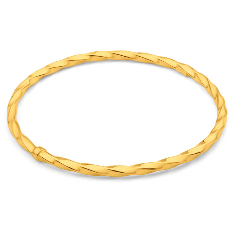 9ct Yellow Gold Copper Filled Bangle Bracelet for Women - Elegant Jewelry Gift for Birthday, Anniversary & Special Occasions