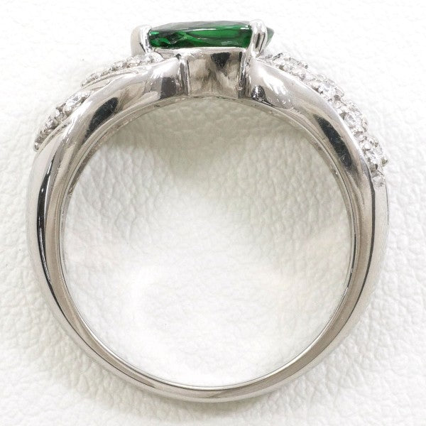 18K White Gold Grossularite Garnet Diamond Ring for Women - Elegant Gemstone Engagement & Wedding Band - Perfect for Anniversary, Proposal, and Special Occasions