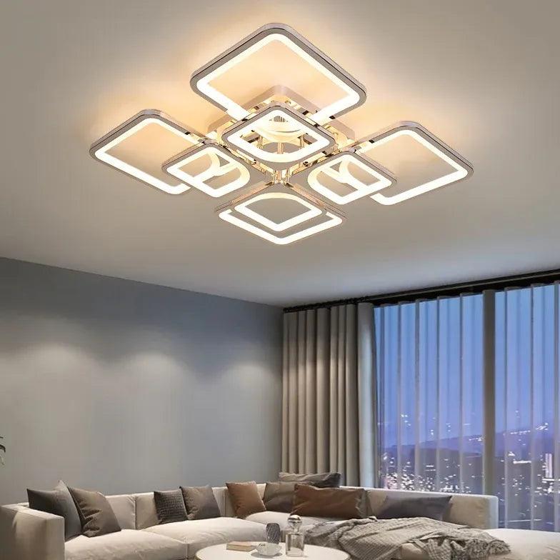 Modern Square Frame Pendant Light - Sleek Multi-Panel Design for Dining Room, Kitchen Island & Living Room Lighting