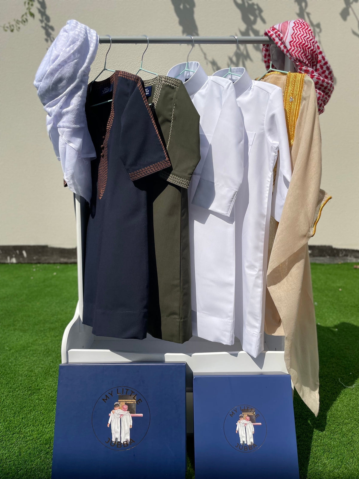 Royal Baby Boy Thobe Gift Set | Beige Bisht for 0-12 Months | 10-Piece Islamic Outfit for Newborns | Perfect for Eid, Aqiqah & Special Occasions