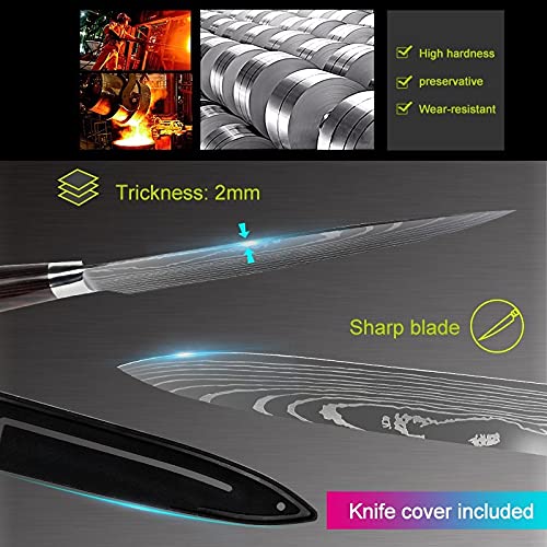 Professional 8-Piece Japanese Chef Knife Set - 3.5 to 8 Inch Ultra Sharp 440A Stainless Steel Kitchen Knives with Sheaths - Perfect for Home Chefs, Cooking Enthusiasts & Culinary Professionals - Ideal for Slicing, Dicing, Chopping & Food Preparation