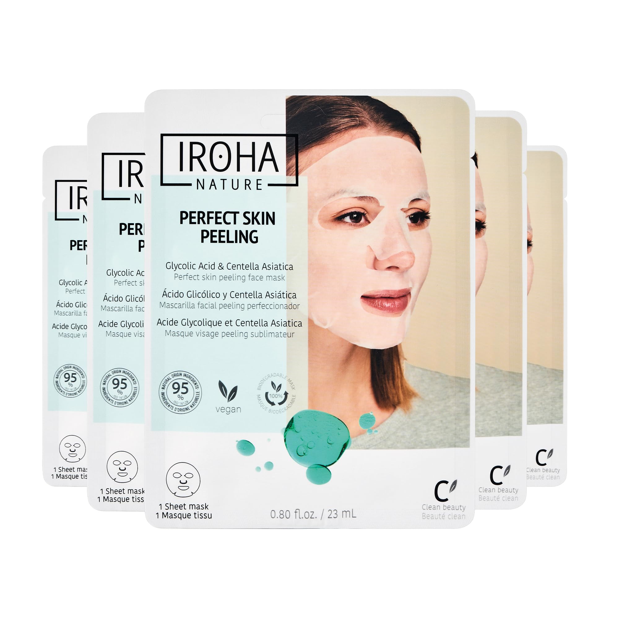 **Glycolic Acid Face Mask Pack of 5 - Exfoliating & Brightening Korean Sheet Mask for Glowing Skin | Vegan, Anti-Aging, Hydrating Skincare | Perfect for Self-Care, Spa Nights & Gifts for Women**