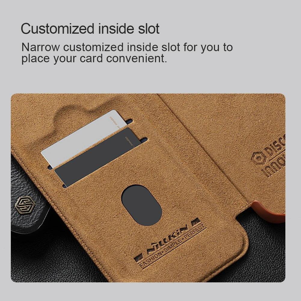 NILLKIN Vegan Leather Flip Cover with Card Slot for Samsung Galaxy S24 - Slim Protective Case for Everyday Use & Travel