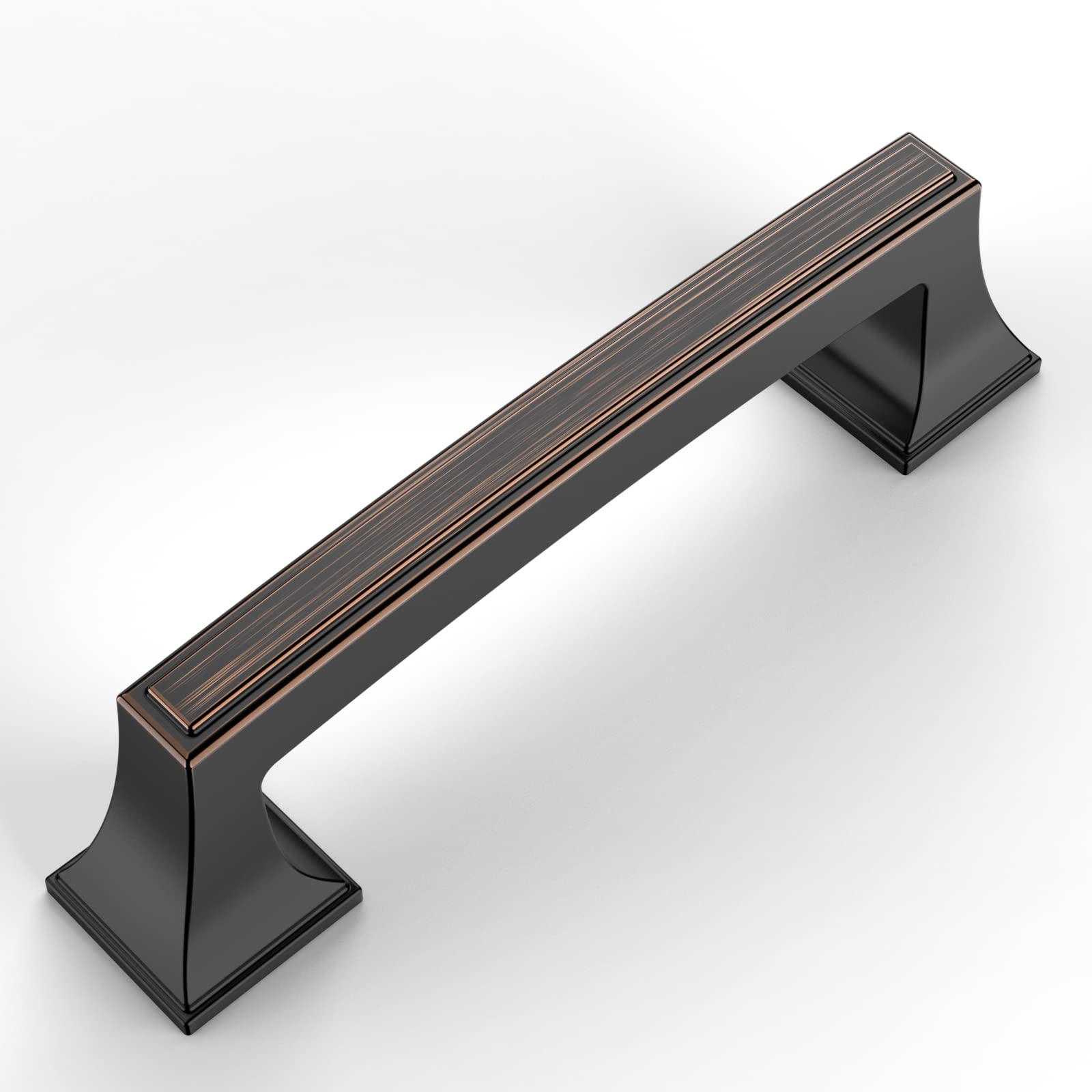 Amerdeco 6 Pack Oil Rubbed Bronze Cabinet Pulls 3.75 Inch (96mm) - Kitchen & Bathroom Hardware for Drawers & Dressers