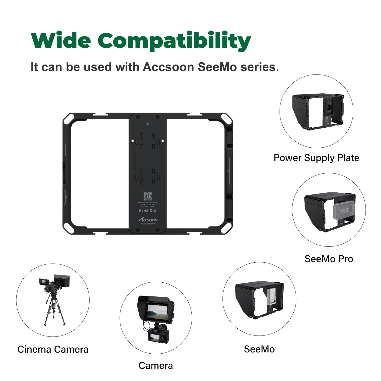 Accsoon Power Cage Mini - iPad Mini 6 Mount Bracket, Black Aluminum Tripod Mount for DSLR Camera | Perfect for Vlogging, Live Streaming & Photography