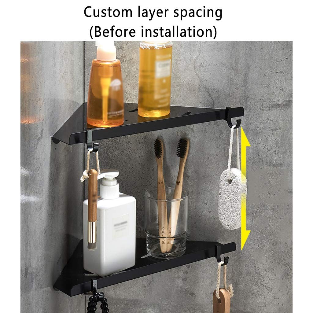 Floating Shelves for Bathroom - Wall Mounted No Drill Corner Shelf, 3-Tier Shower Storage Organizer | Perfect for Small Spaces, Bathroom & Toilet Organization