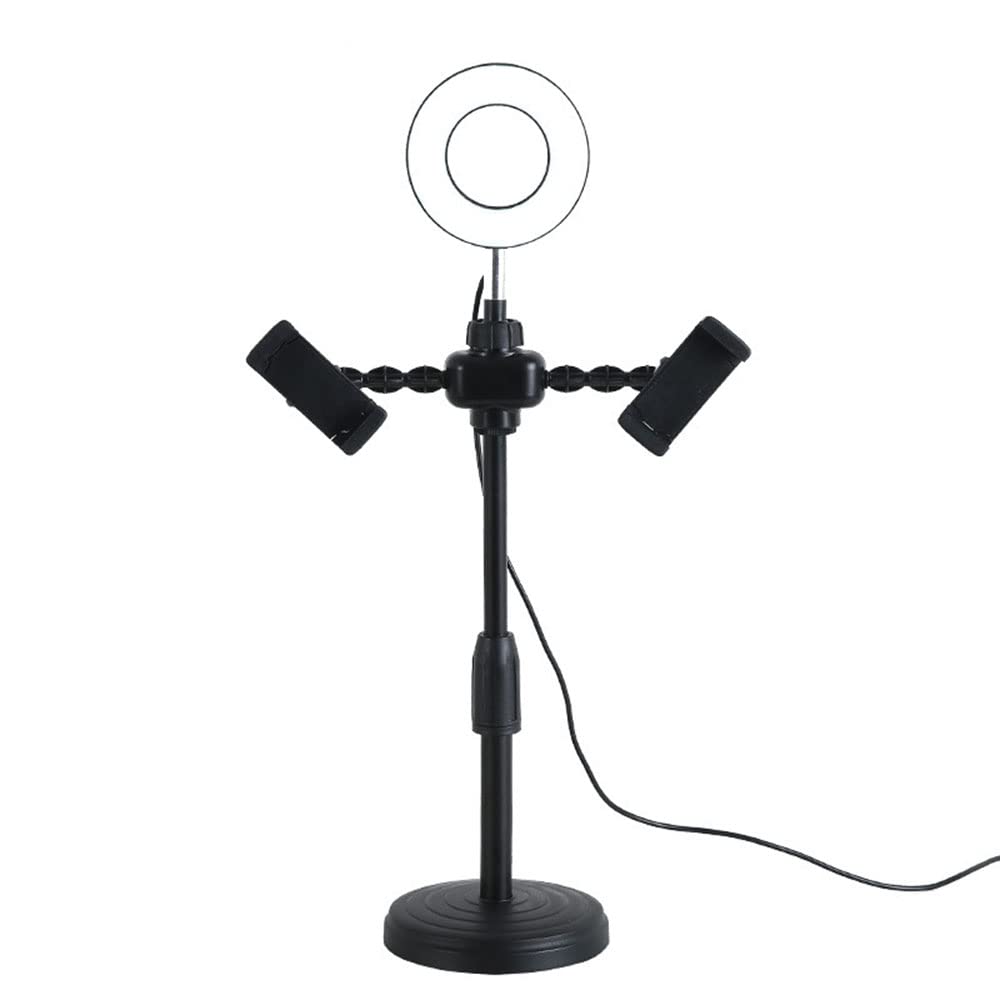 MINJUK 9Cm Round Fill Light Bracket - Anchor Live Streaming & Selfie Ring Light with Adjustable Stand, Desktop Beauty Lighting for YouTube/TikTok Videos, Makeup, Photography & Video Calls