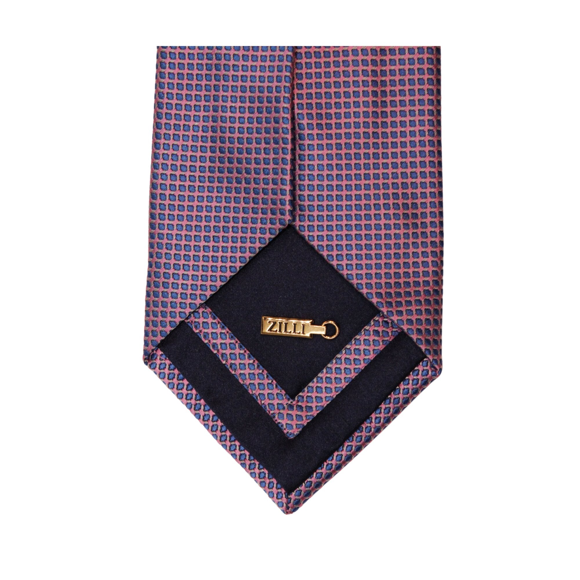 ZILLI Luxury Printed Silk Tie for Men - Blue & Purple Striped Design - Perfect for Business, Weddings & Formal Events