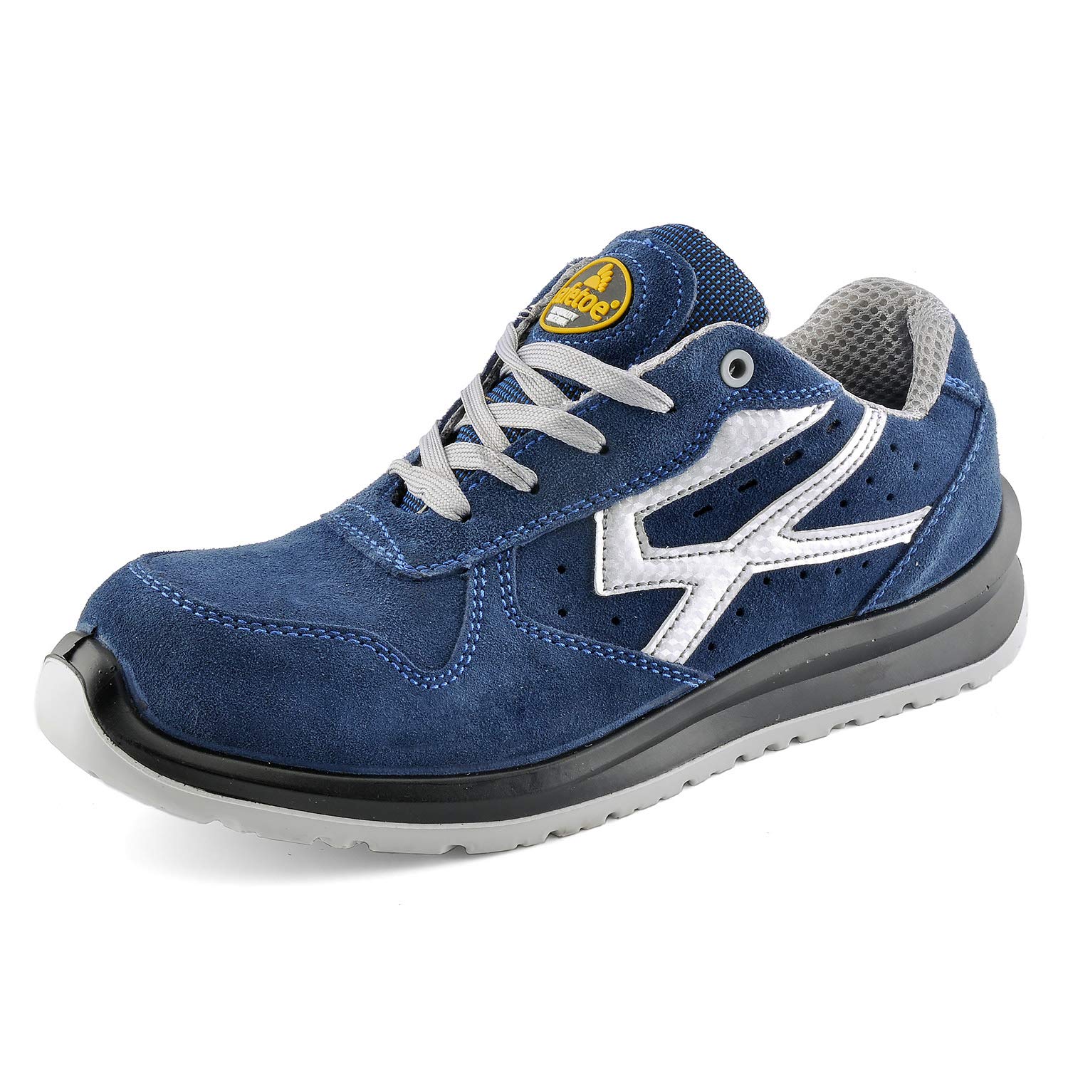 SAFEYEAR Breathable Leather Safety Shoes [CE Certified] - 7328GN Lightweight Summer Work Boots with 4E Wide Fit Steel Toe Cap, Non-Slip for Men & Women - Perfect for Construction, Warehouse & Outdoor Work