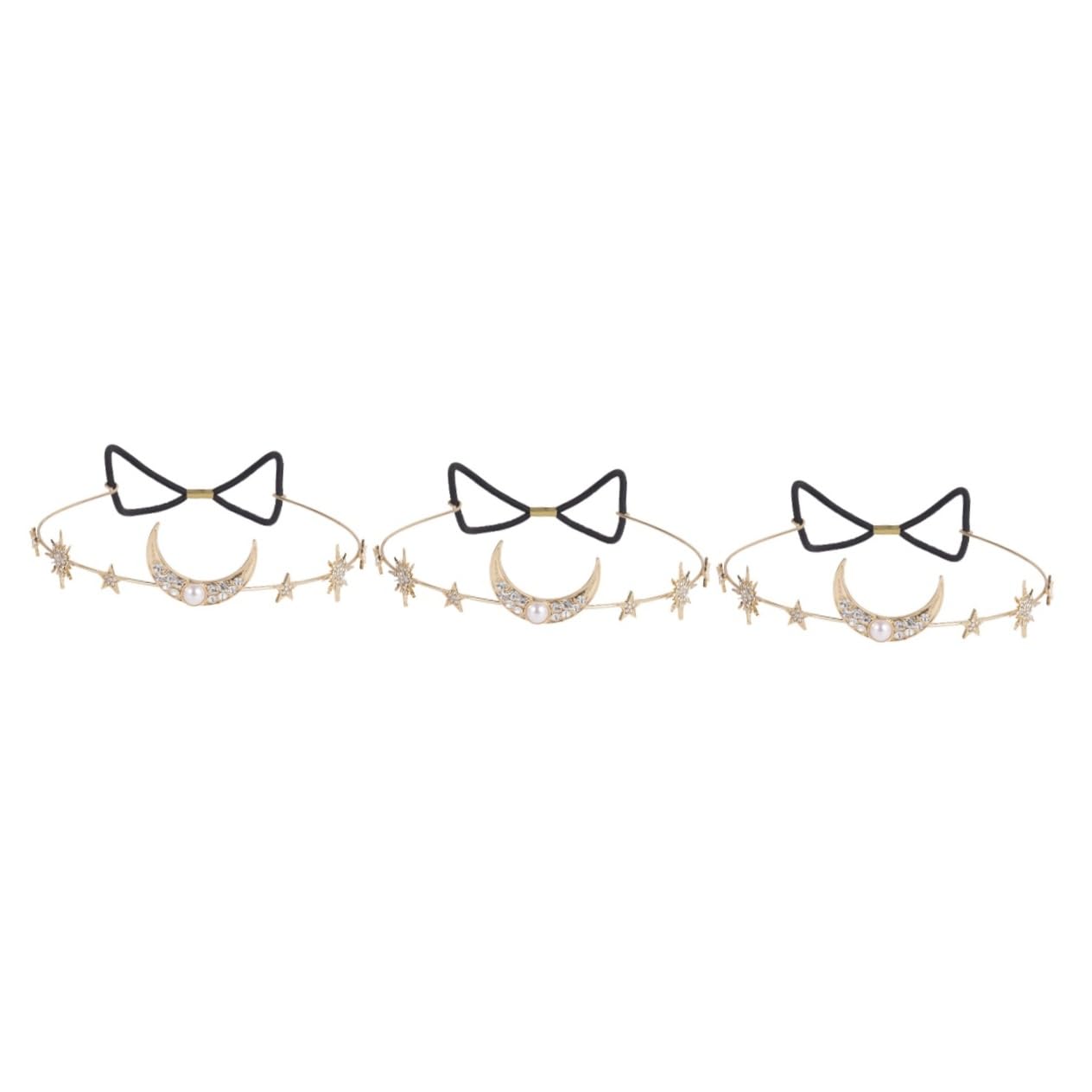 POPETPOP 2-Piece Bridesmaid Headdress Set - Star & Moon Rhinestone Tiara Headband with Pearl Accents for Weddings, Bachelorette Parties & Formal Events | Bridal Hair Accessories for Bride & Wedding Party