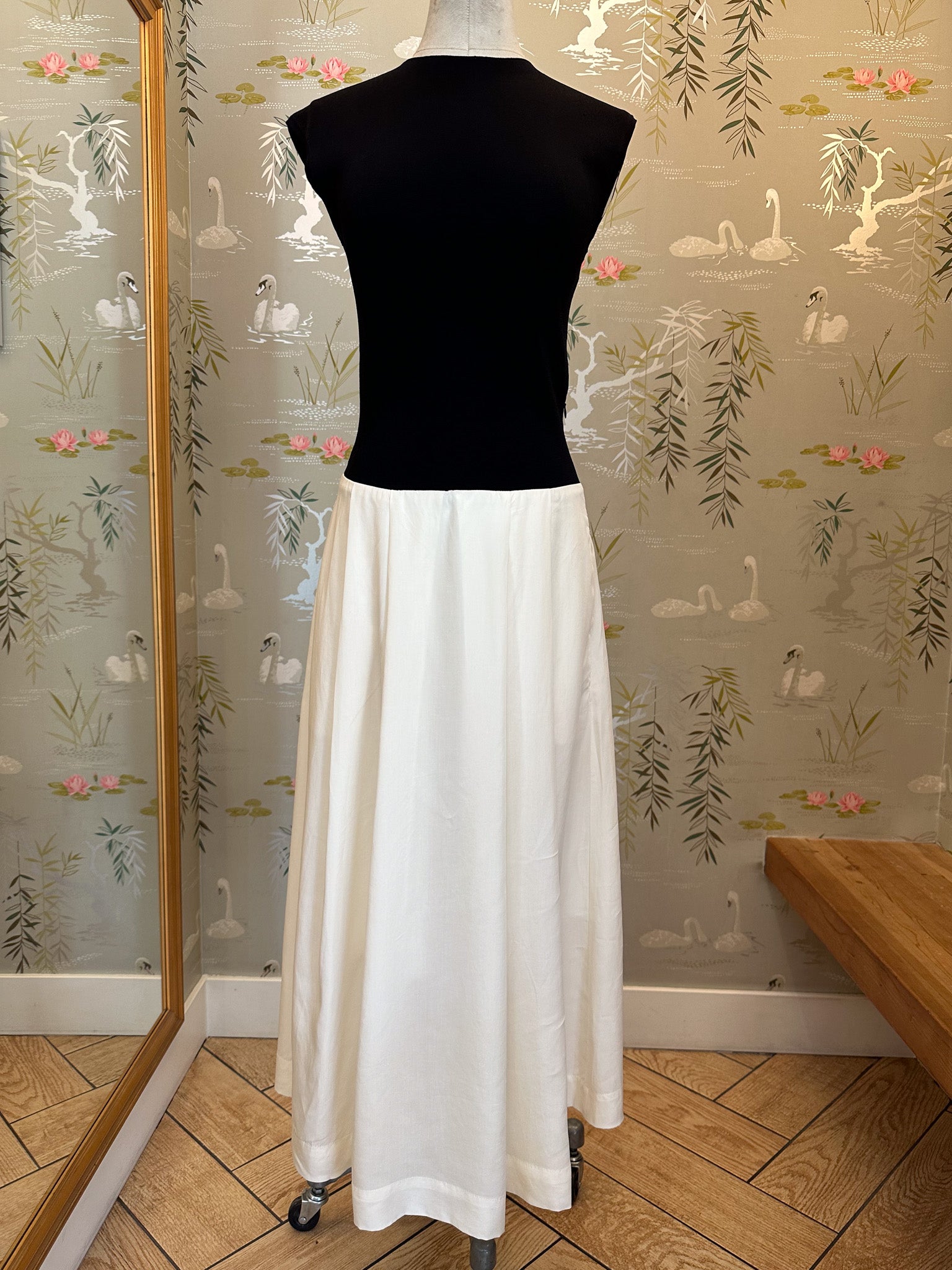 Bridget Contrast Dress - White & Black | Elegant Women's Fashion for Parties, Weddings & Special Occasions