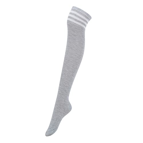1 Pair - Light Grey With White Stripes
