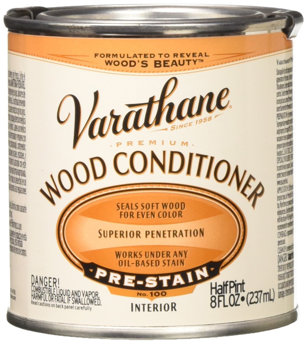 RUST-OLEUM 211776 Premium Wood Conditioner - 1/2 Pint Clear - Protects & Restores Wood Furniture, Decks & Cabinets - Ideal for Indoor & Outdoor Use