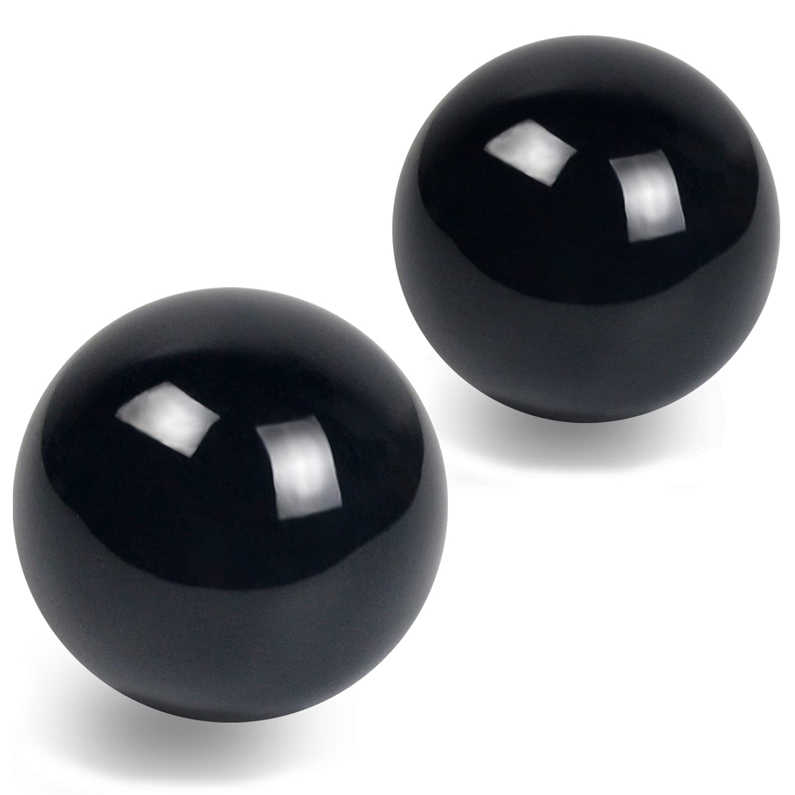 1.57 Inch Feng Shui Stone Baoding Balls - Chinese Health Exercise Stress Relief Balls with Gift Box (Black) - Perfect for Meditation, Hand Therapy, and Office Desk Decor