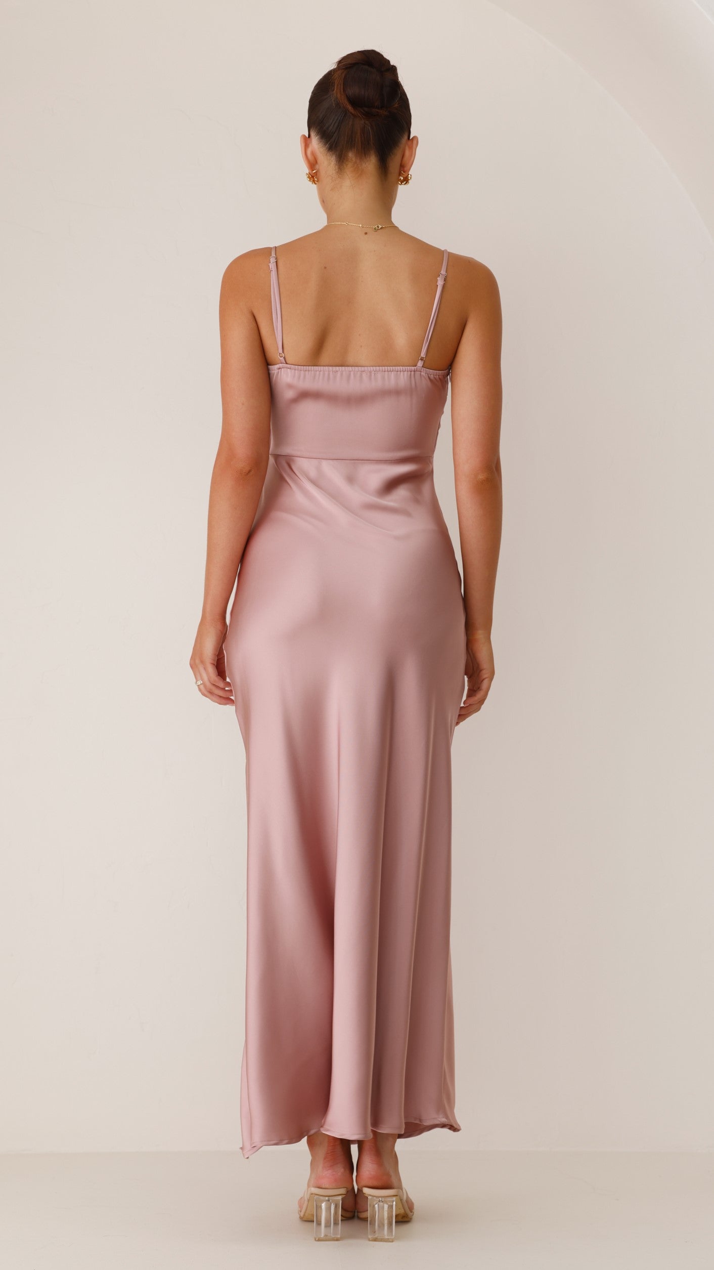 Ilana Maxi Dress for Women - Elegant Dusty Pink Long Flowy Dress for Summer, Beach, and Casual Wear