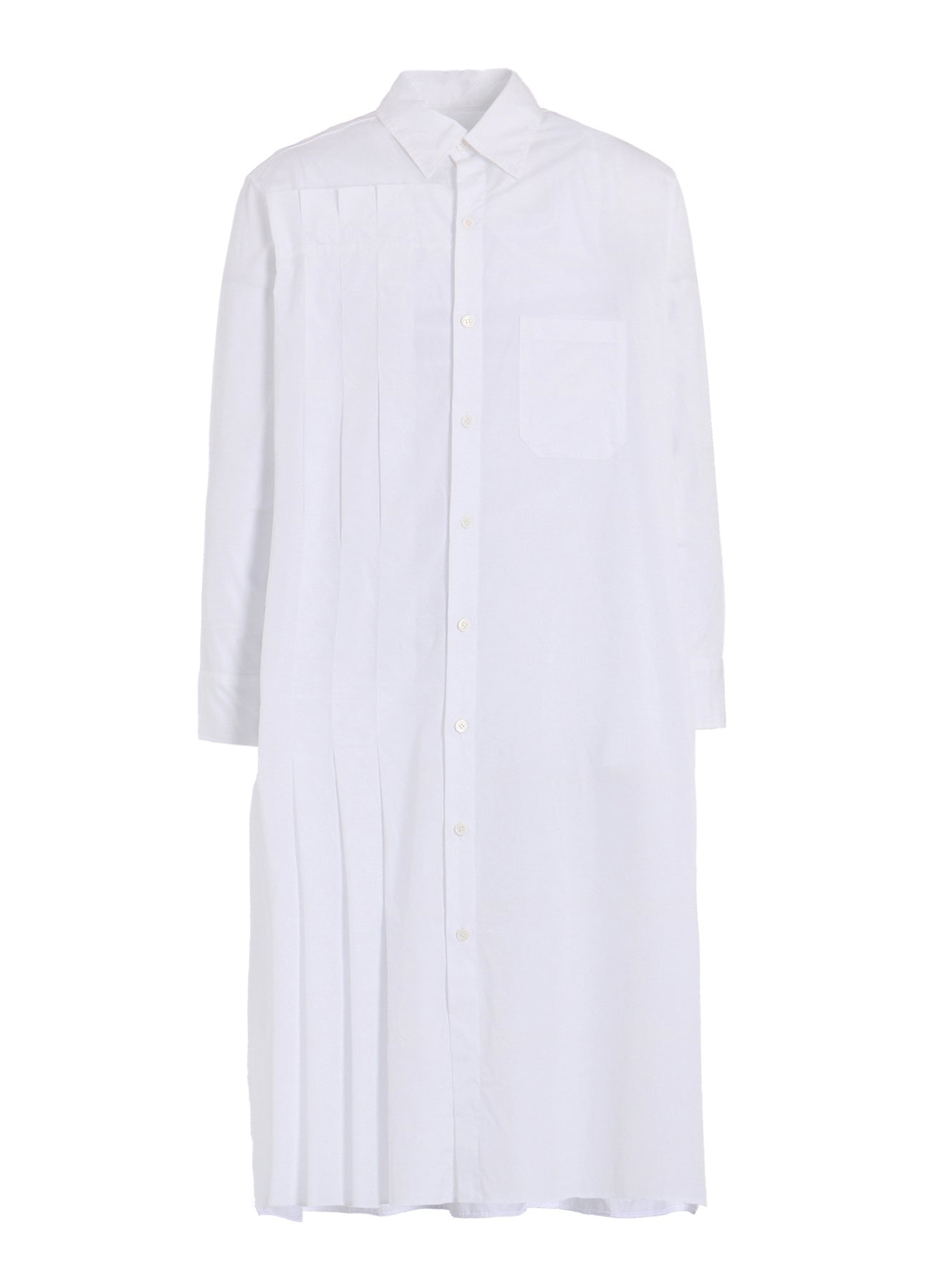 Cotton Broad Pleated Shirt Dress for Women - Casual & Office Wear - Comfortable Stretch Fabric - Versatile Long Sleeve Tunic Dress for Spring & Fall