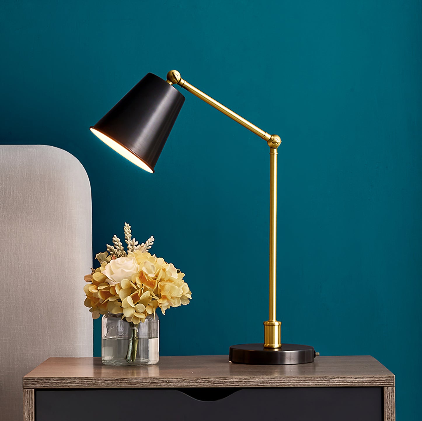 Epinal Table Lamp - Modern LED Nightstand Lamp with USB Port, Touch Control & Adjustable Brightness for Bedroom, Living Room, and Office Decor