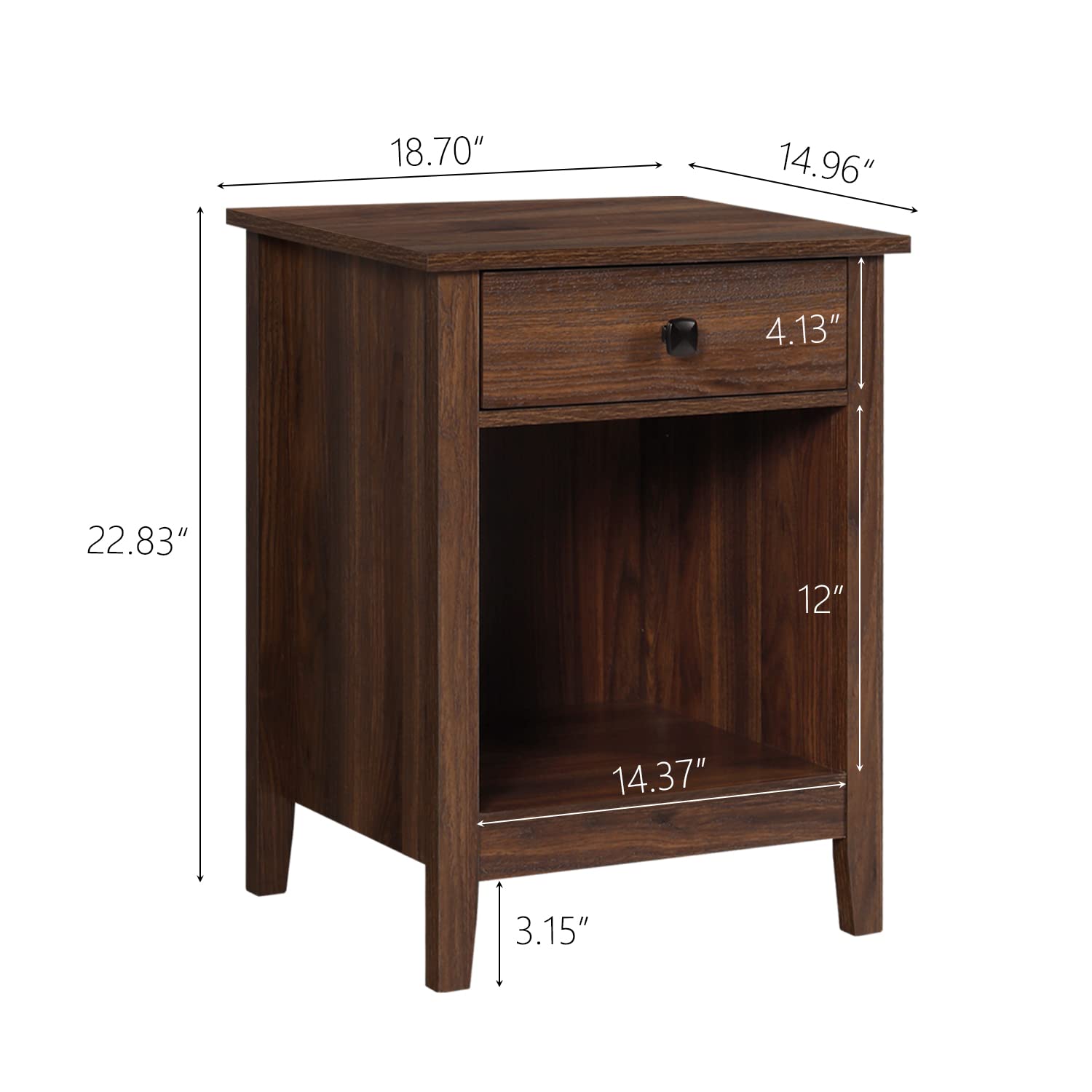 Vikiullf 3-Piece Bedroom Set - 7-Drawer Wood Dresser & 2 Nightstands, Brown Wood Grain Finish - Perfect for Master Bedroom, Guest Room & Apartment Furniture