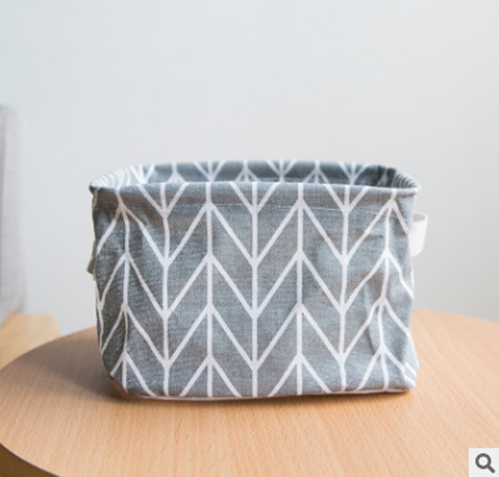 4-Pack Foldable Canvas Storage Bins - 8x6x5.5 Inch Cotton Linen Blend Organizer Baskets for Makeup, Books, Baby Toys | Perfect for Nursery, Closet & Home Organization