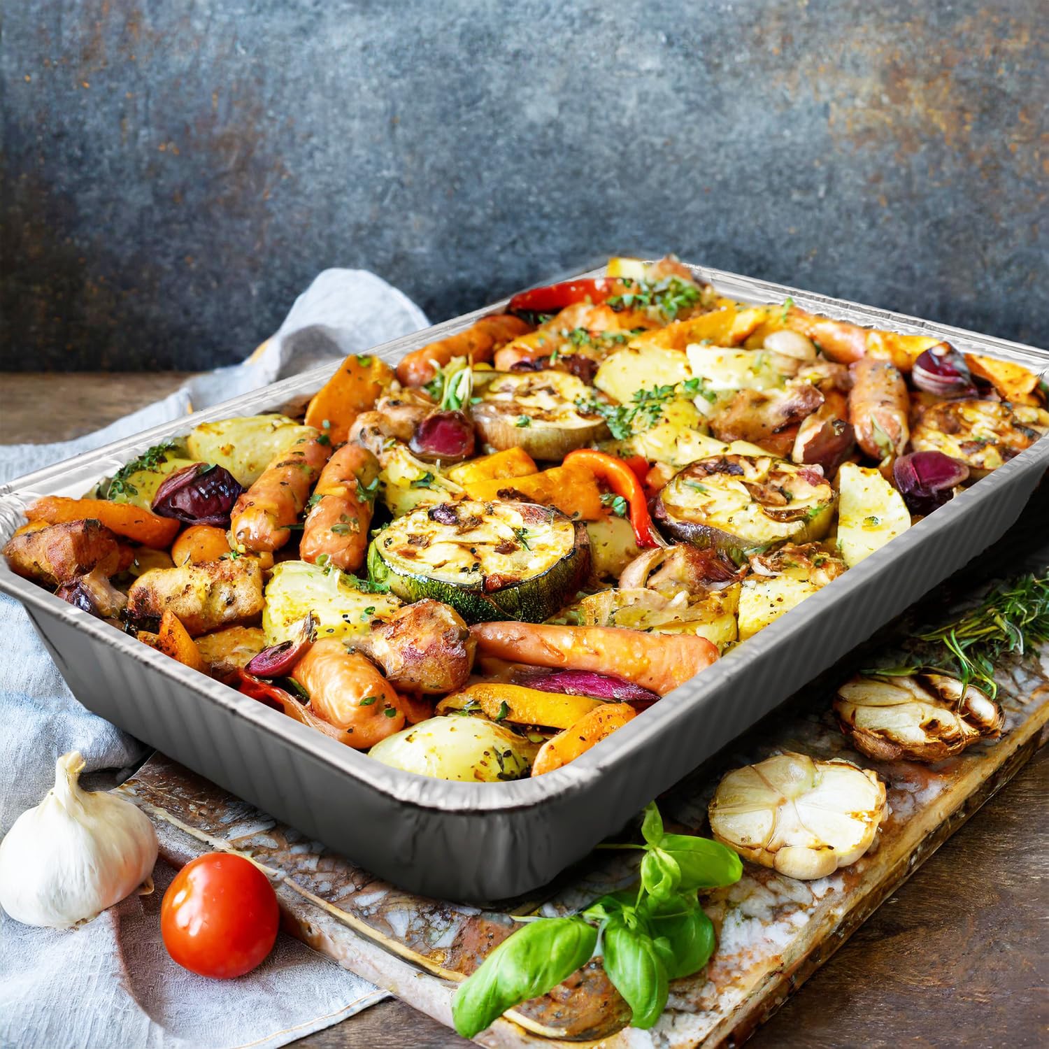 F20710 Full Size Deep Aluminum Foil Steam Table Pan - Pack of 50 | Commercial Grade Disposable Catering Pans for Buffets, Parties & Food Service | Perfect for Restaurants, Events & Bulk Food Storage
