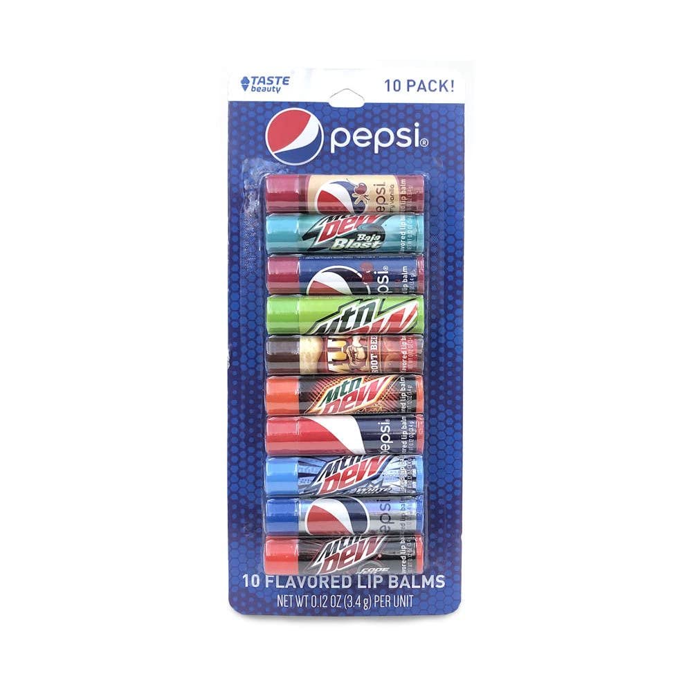 Pepsi & Mountain Dew Lip Balms - 10 Flavors for Soft Lips