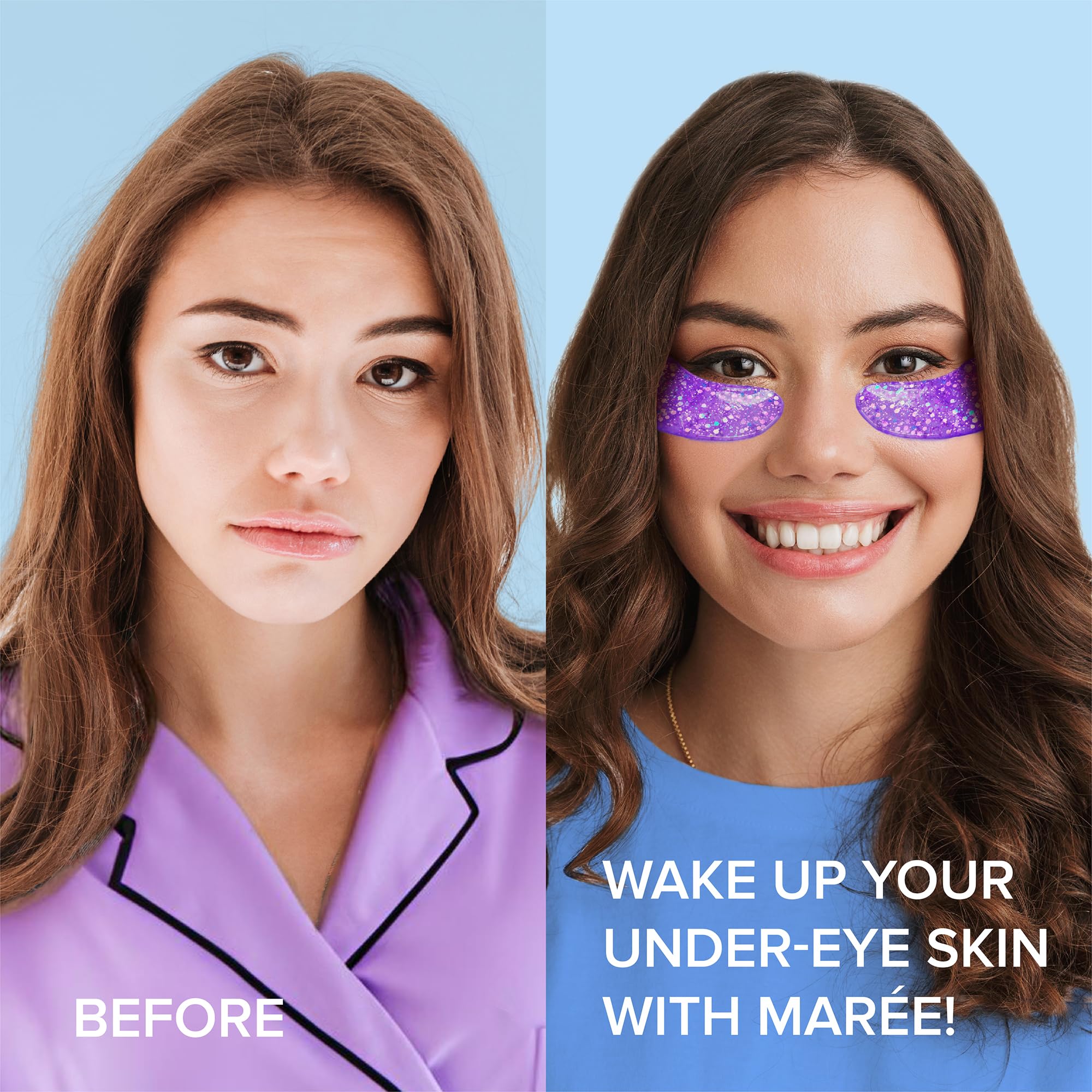 MAREE Hair Care Bundle - Deep Conditioning Hair Mask & Styling Serum with Coconut Oil, Keratin, Marine Collagen & Hyaluronic Acid - Anti-Frizz, Anti-Aging Treatment - Under Eye Gels for Hydration - Perfect for Dry, Damaged Hair & Nighttime Skincare Routine