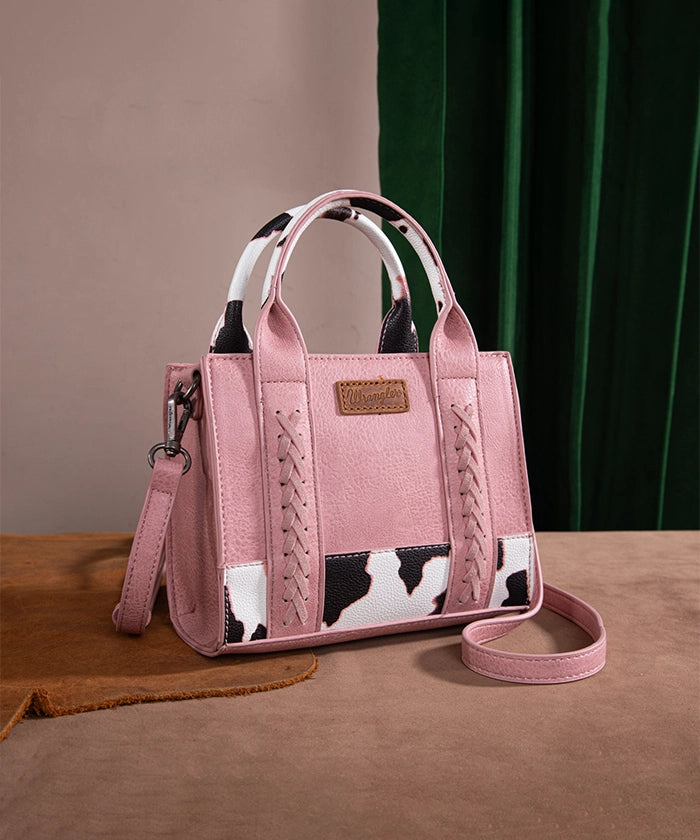 Wrangler Cow Print Crossbody Tote Bag for Women - Stylish Western Handbag for Everyday Use, Shopping & Travel