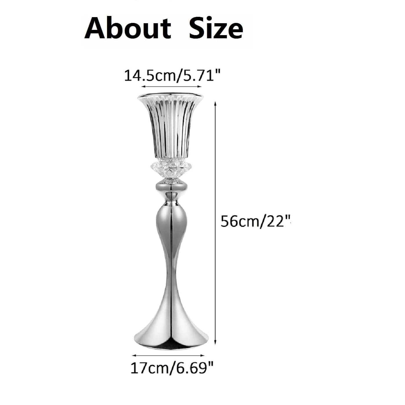 10Pcs Gold Trumpet Vase Set with Crystal Beads - Elegant Wedding Centerpieces, Birthday Party Decor, Home Table Decorations for Dining Room, Living Room & Special Events